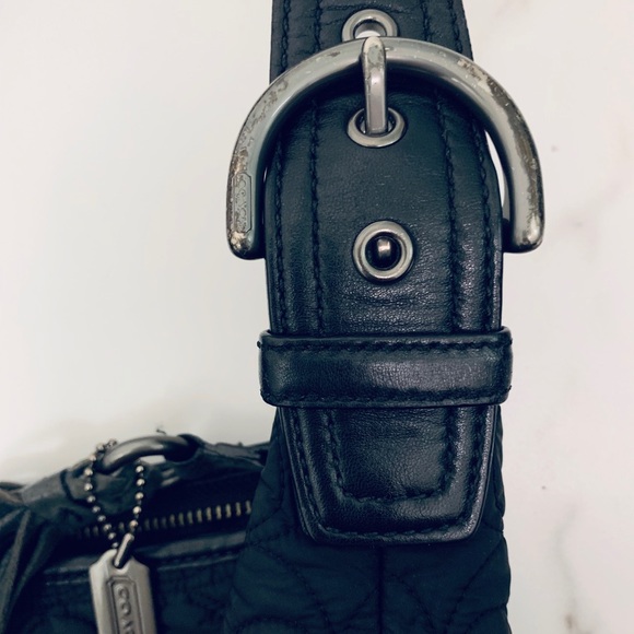 Coach - Black Quilted Nylon Small Shoulder Bag - Picture 3 of 6
